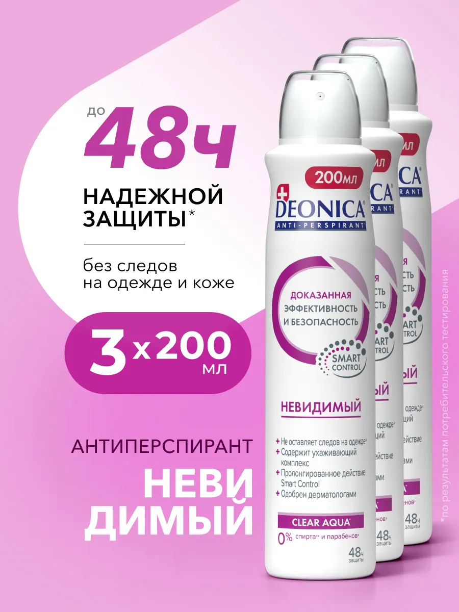 Дезодорант антиперспирант женский спрей 3 шт по 200 мл DEONICA